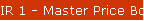 IR 1 - Master Price Book