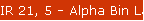 IR 21, 5 - Alpha Bin Labels