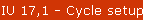 IU 17,1 - Cycle setup