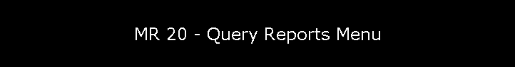 MR 20 - Query Reports Menu